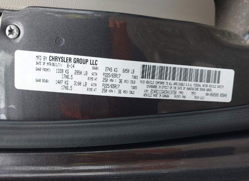 Photo 9 of 2014 Chrysler Town & COUNTRY TOURING-L 30TH ANNIVERSARY (VIN 2C4RC1CG4ER413730)