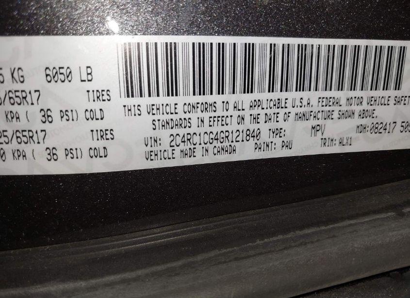 Photo 9 of 2016 Chrysler Town & COUNTRY TOURING-L ANNIVERSARY EDITION (VIN 2C4RC1CG4GR121840)