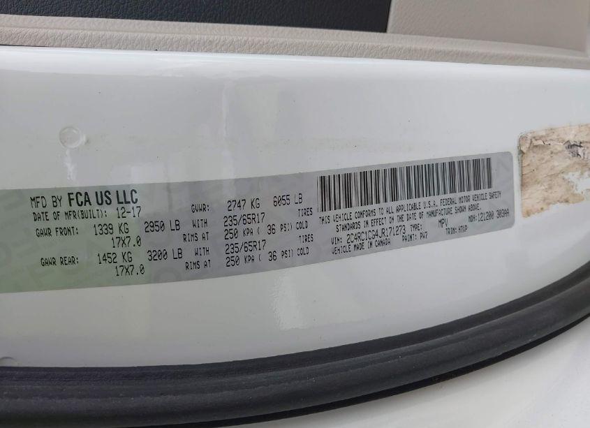 Photo 9 of 2018 Chrysler Pacifica LX (VIN 2C4RC1CG4JR171273)