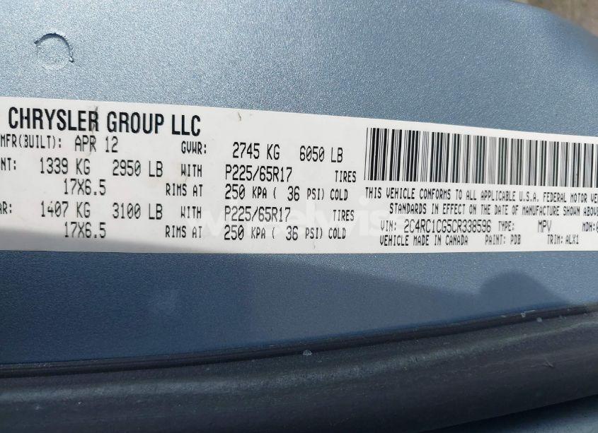 Photo 9 of 2012 Chrysler Town & COUNTRY TOURING-L (VIN 2C4RC1CG5CR338596)