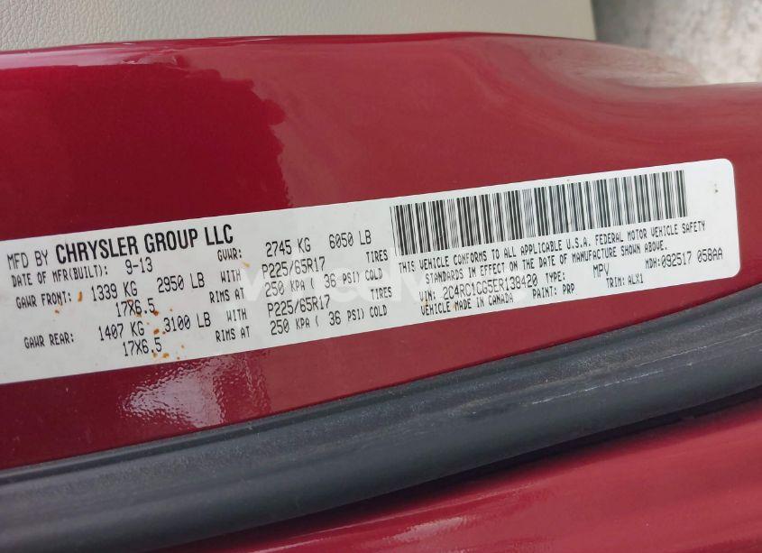 Photo 9 of 2014 Chrysler Town & COUNTRY TOURING-L (VIN 2C4RC1CG5ER138420)