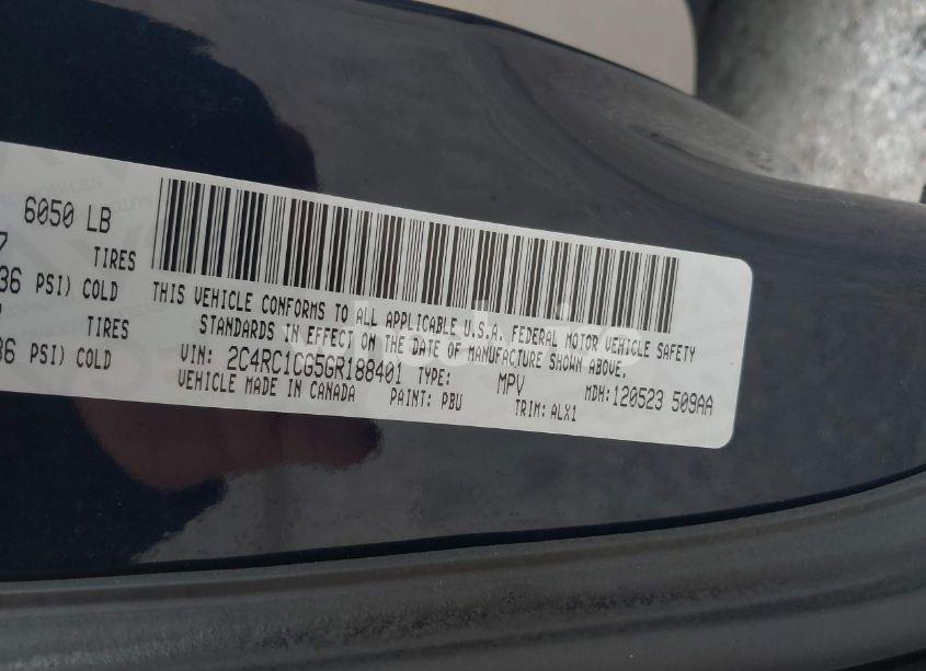 Photo 9 of 2016 Chrysler Town & COUNTRY TOURING-L ANNIVERSARY EDITION (VIN 2C4RC1CG5GR188401)