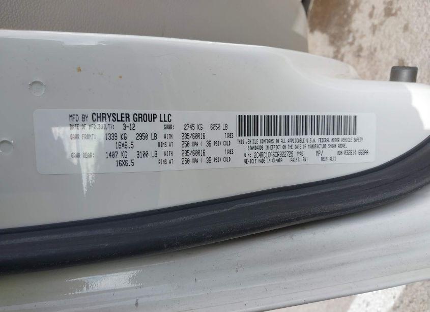 Photo 9 of 2012 Chrysler Town & COUNTRY TOURING-L (VIN 2C4RC1CG6CR322729)