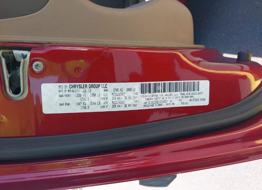 Photo 9 of 2013 Chrysler Town & COUNTRY TOURING-L (VIN 2C4RC1CG6DR508823)