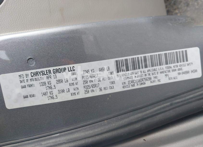 Photo 9 of 2013 Chrysler Town & COUNTRY TOURING-L (VIN 2C4RC1CG6DR756280)