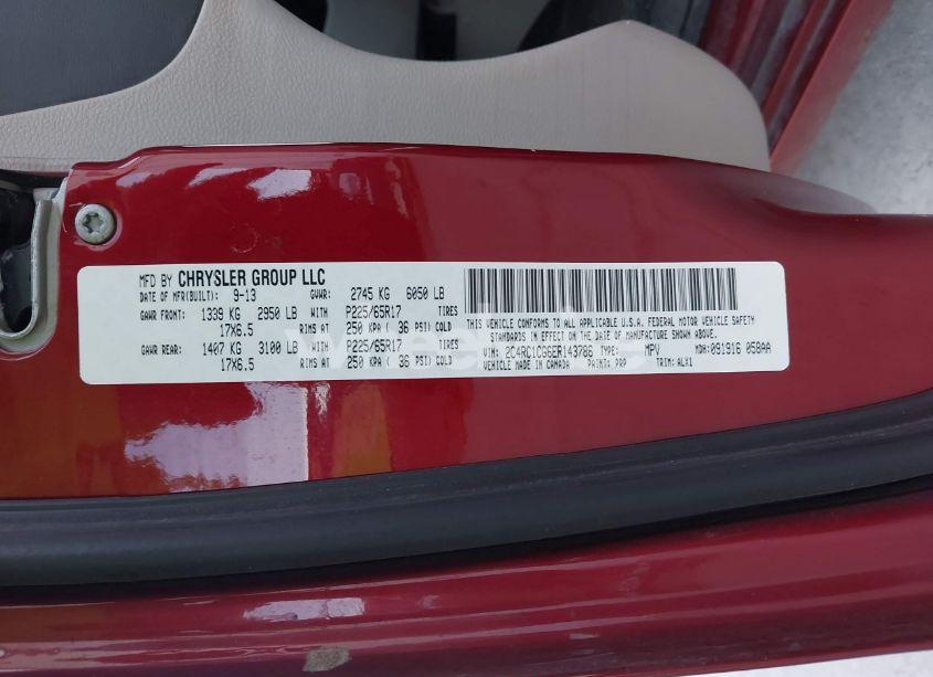 Photo 9 of 2014 Chrysler Town & COUNTRY TOURING-L (VIN 2C4RC1CG6ER143786)