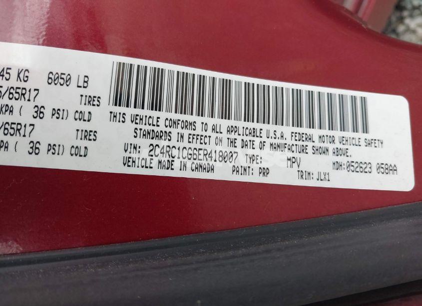 Photo 9 of 2014 Chrysler Town & COUNTRY TOURING-L 30TH ANNIVERSARY (VIN 2C4RC1CG6ER418007)