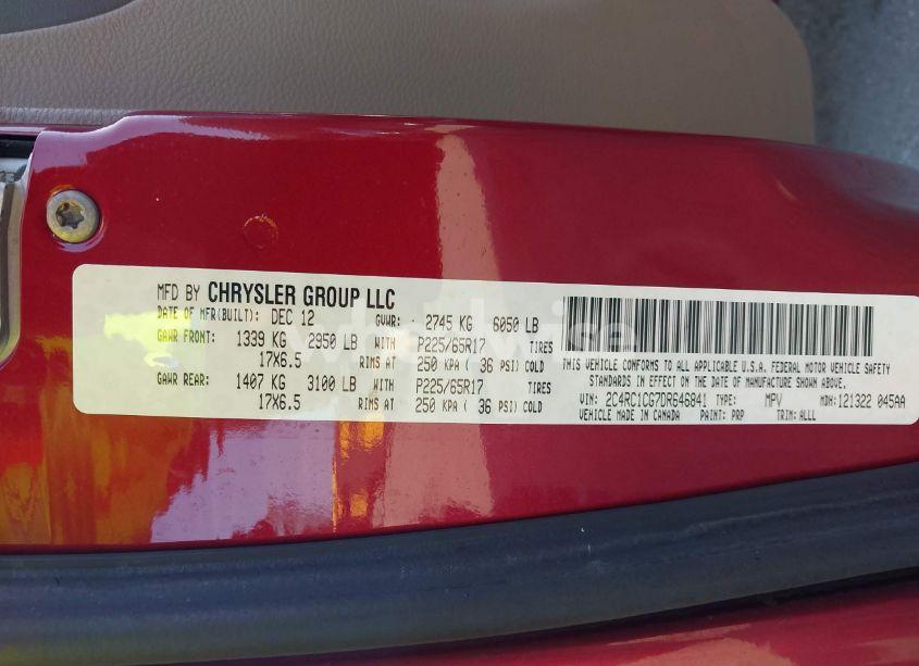 Photo 9 of 2013 Chrysler Town & COUNTRY TOURING-L (VIN 2C4RC1CG7DR646841)