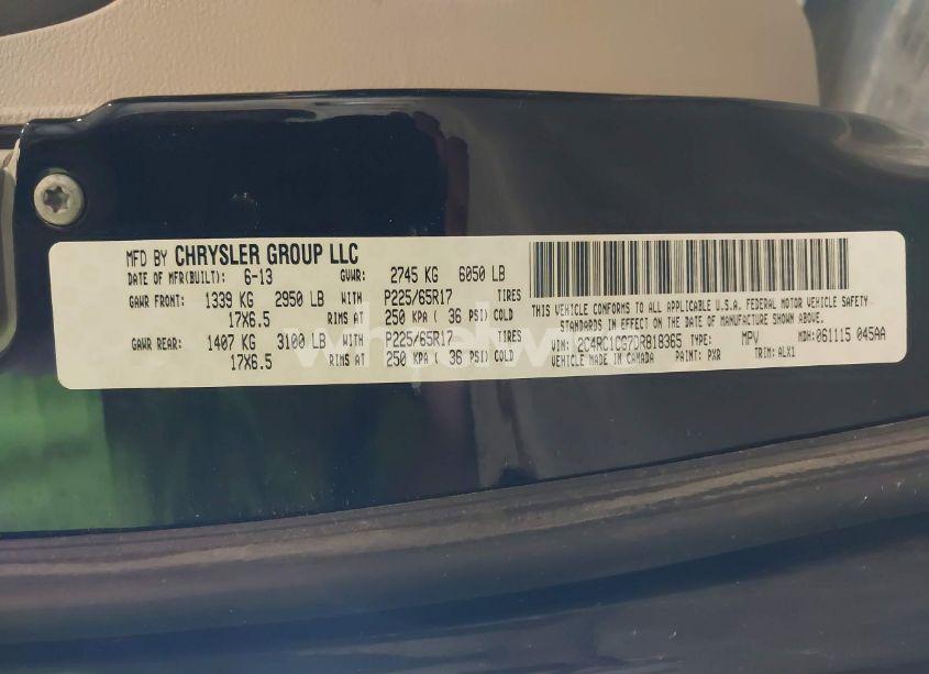 Photo 9 of 2013 Chrysler Town & COUNTRY TOURING-L (VIN 2C4RC1CG7DR818365)