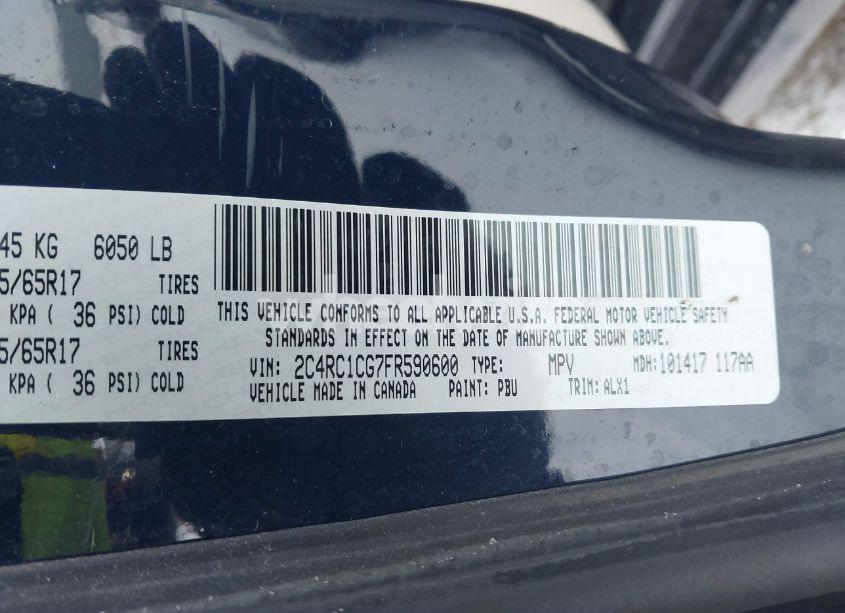 Photo 9 of 2015 Chrysler Town & COUNTRY TOURING-L (VIN 2C4RC1CG7FR590600)