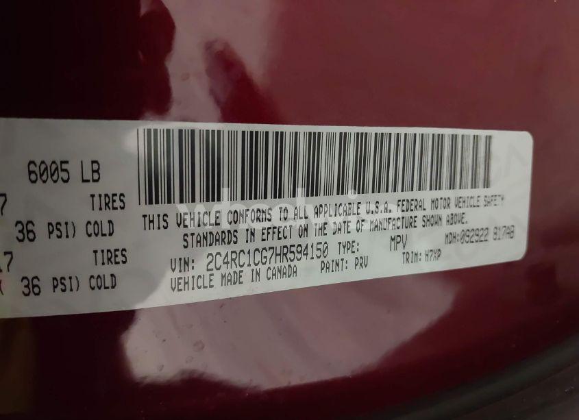 Photo 9 of 2017 Chrysler Pacifica LX (VIN 2C4RC1CG7HR594150)