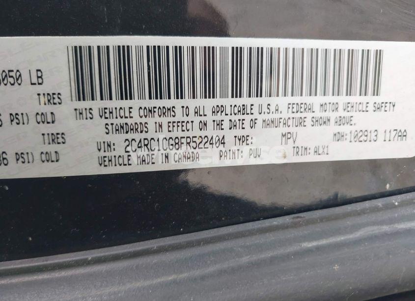 Photo 9 of 2015 Chrysler Town & COUNTRY TOURING-L (VIN 2C4RC1CG8FR522404)