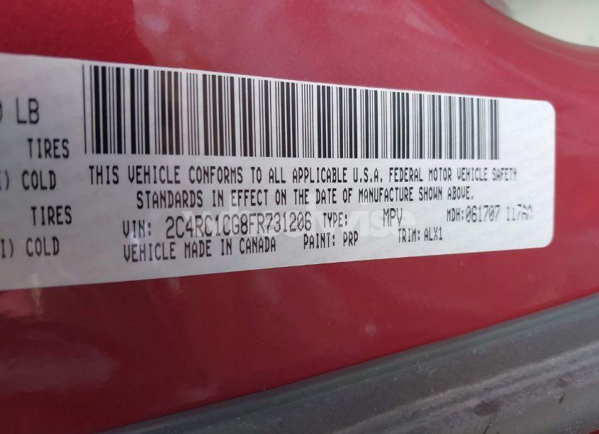 Photo 9 of 2015 Chrysler Town & COUNTRY TOURING-L (VIN 2C4RC1CG8FR731206)