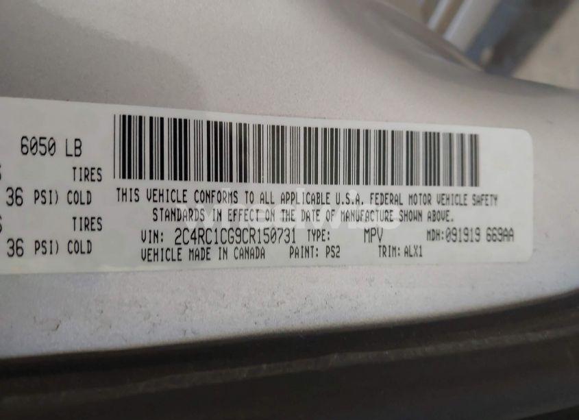 Photo 9 of 2012 Chrysler Town & COUNTRY TOURING-L (VIN 2C4RC1CG9CR150731)