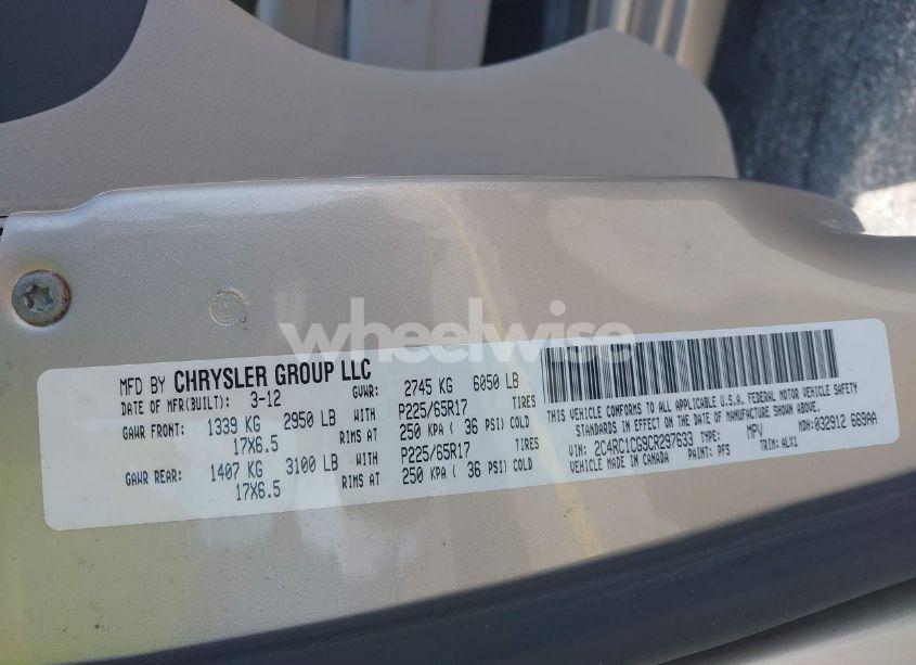 Photo 9 of 2012 Chrysler Town & COUNTRY TOURING-L (VIN 2C4RC1CG9CR297633)