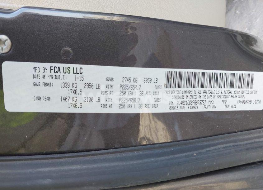 Photo 9 of 2015 Chrysler Town & COUNTRY TOURING-L (VIN 2C4RC1CG9FR673767)