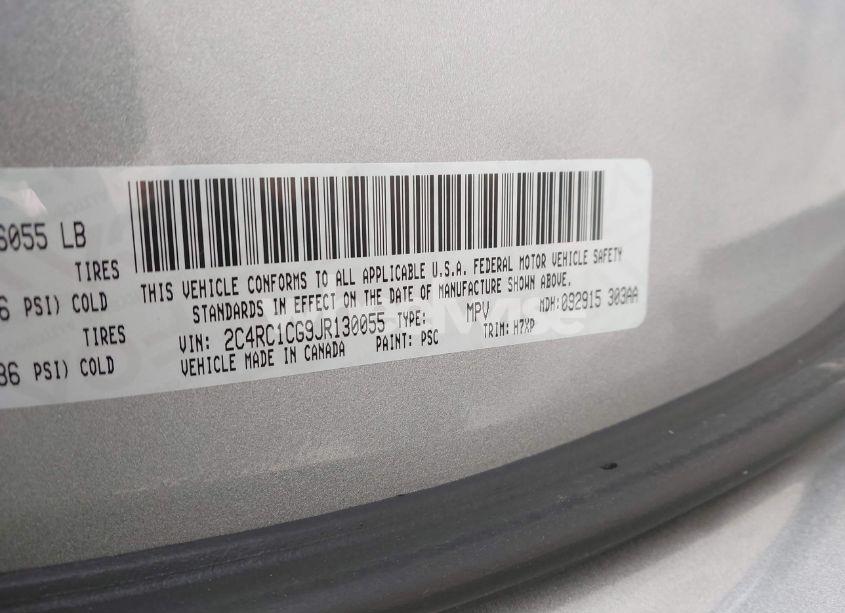 Photo 9 of 2018 Chrysler Pacifica LX (VIN 2C4RC1CG9JR130055)