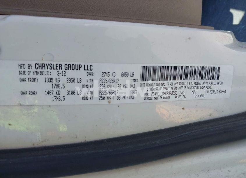 Photo 9 of 2012 Chrysler Town & COUNTRY TOURING-L (VIN 2C4RC1CGXCR303553)