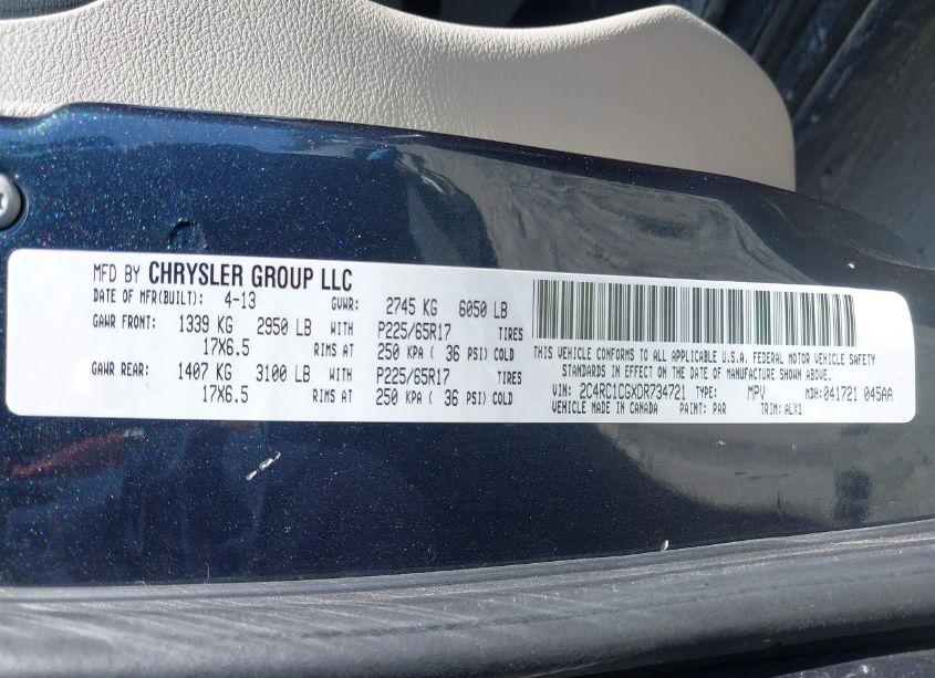 Photo 9 of 2013 Chrysler Town & COUNTRY TOURING-L (VIN 2C4RC1CGXDR734721)