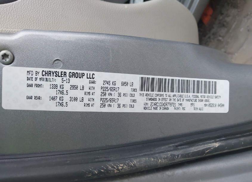 Photo 9 of 2013 Chrysler Town & COUNTRY TOURING-L (VIN 2C4RC1CGXDR778721)