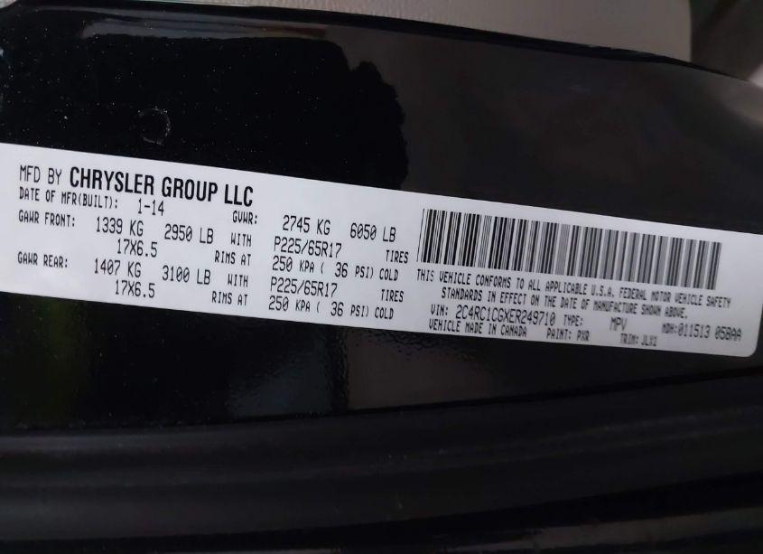 Photo 9 of 2014 Chrysler Town & COUNTRY TOURING-L 30TH ANNIVERSARY (VIN 2C4RC1CGXER249710)