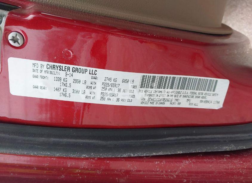 Photo 9 of 2015 Chrysler Town & COUNTRY TOURING-L (VIN 2C4RC1CGXFR526616)