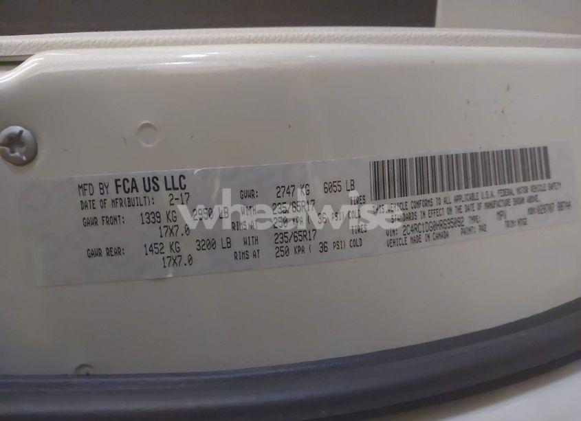 Photo 9 of 2017 Chrysler Pacifica TOURING (VIN 2C4RC1DG0HR695092)