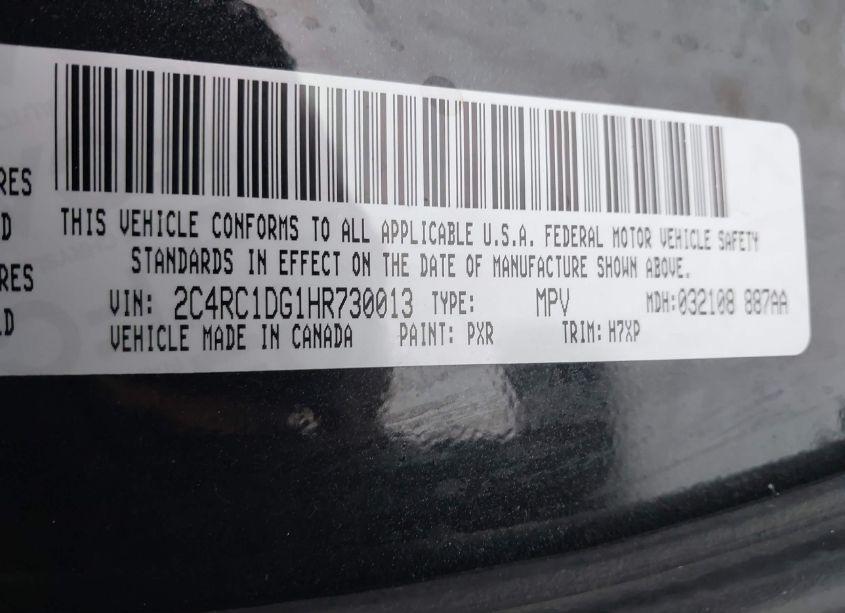 Photo 9 of 2017 Chrysler Pacifica TOURING (VIN 2C4RC1DG1HR730013)