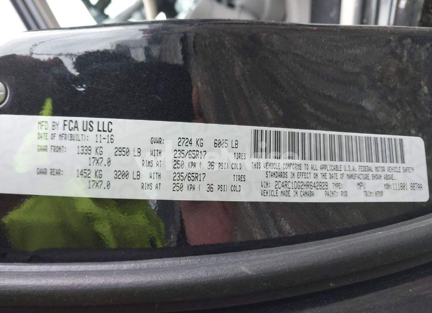 Photo 9 of 2017 Chrysler Pacifica TOURING (VIN 2C4RC1DG2HR642829)