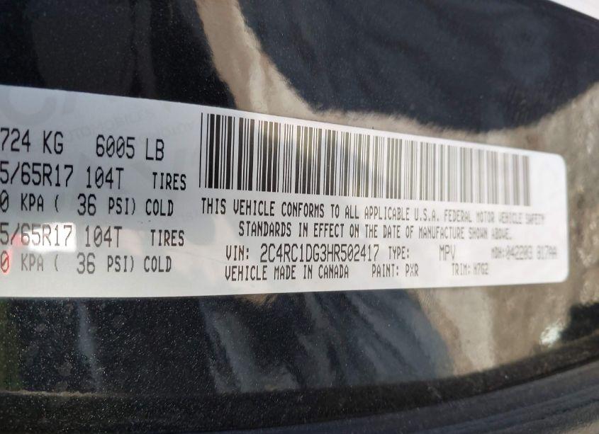 Photo 9 of 2017 Chrysler Pacifica TOURING (VIN 2C4RC1DG3HR502417)