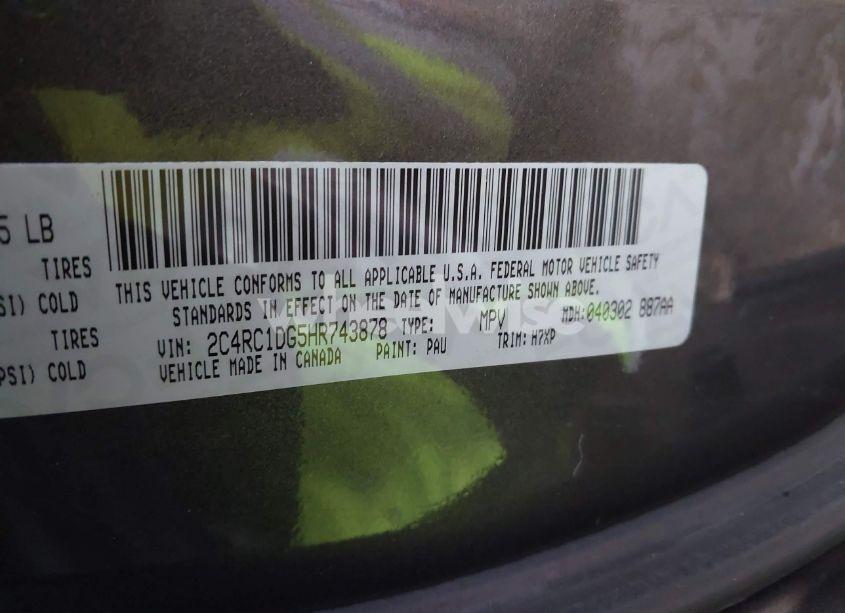 Photo 9 of 2017 Chrysler Pacifica TOURING (VIN 2C4RC1DG5HR743878)