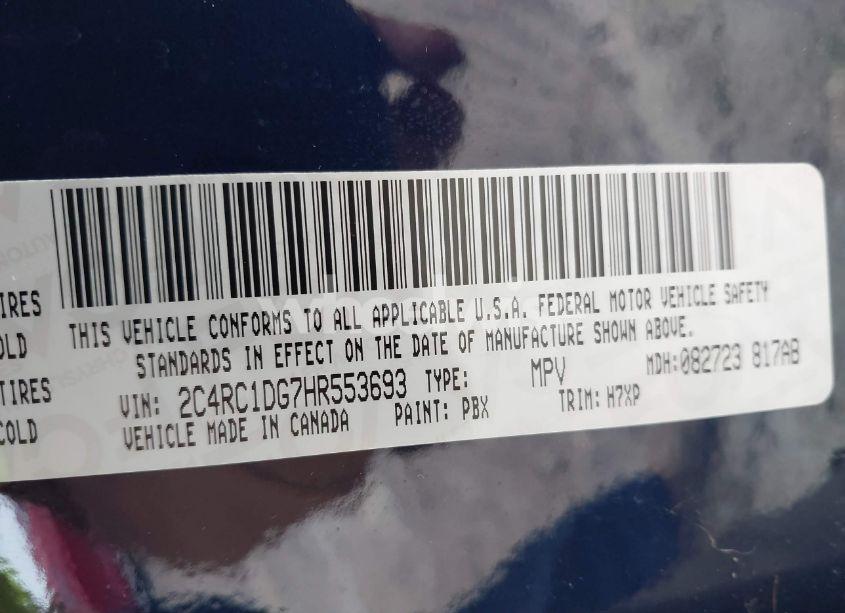 Photo 9 of 2017 Chrysler Pacifica TOURING (VIN 2C4RC1DG7HR553693)