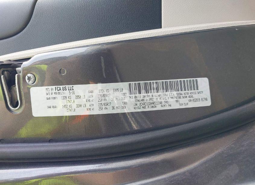 Photo 9 of 2017 Chrysler Pacifica TOURING-L PLUS (VIN 2C4RC1EG0HR511140)