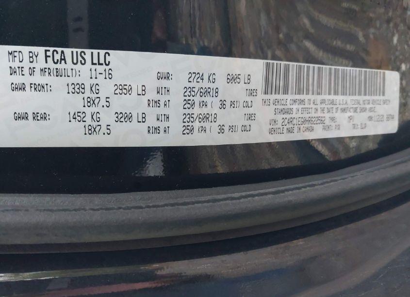 Photo 9 of 2017 Chrysler Pacifica TOURING-L PLUS (VIN 2C4RC1EG0HR622562)