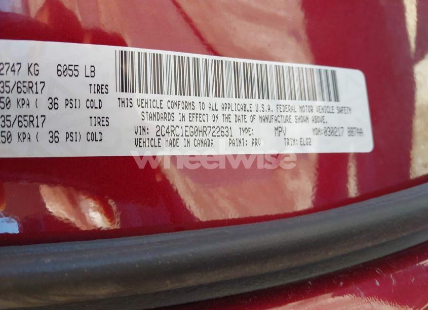 Photo 9 of 2017 Chrysler Pacifica TOURING-L PLUS (VIN 2C4RC1EG0HR722631)