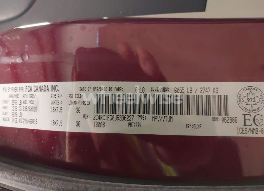 Photo 9 of 2018 Chrysler Pacifica TOURING-L PLUS (VIN 2C4RC1EG0JR330237)