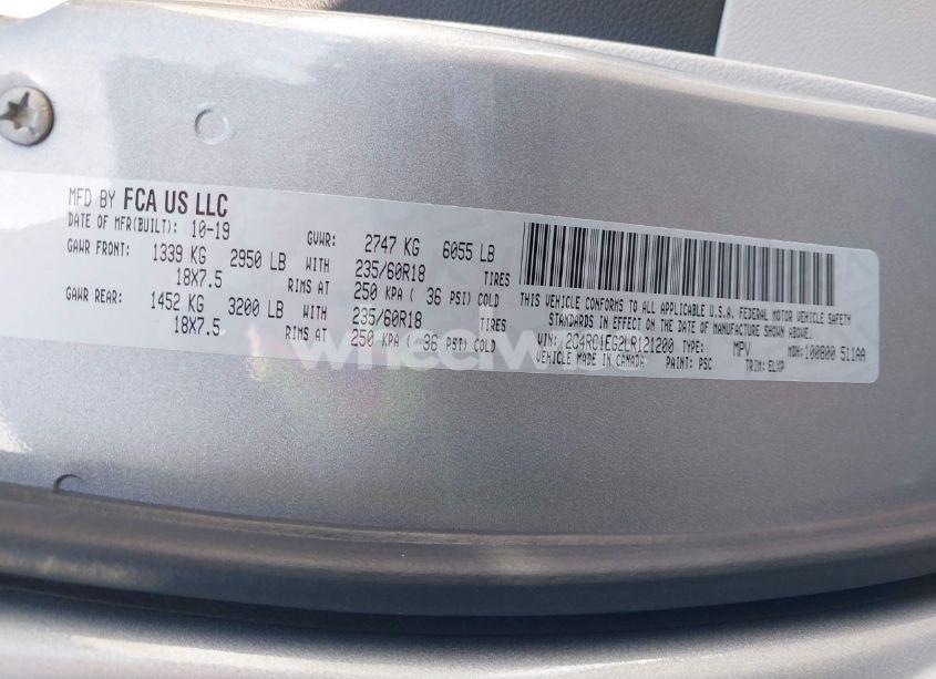 Photo 8 of 2020 Chrysler Pacifica TOURING L PLUS (VIN 2C4RC1EG2LR121200)