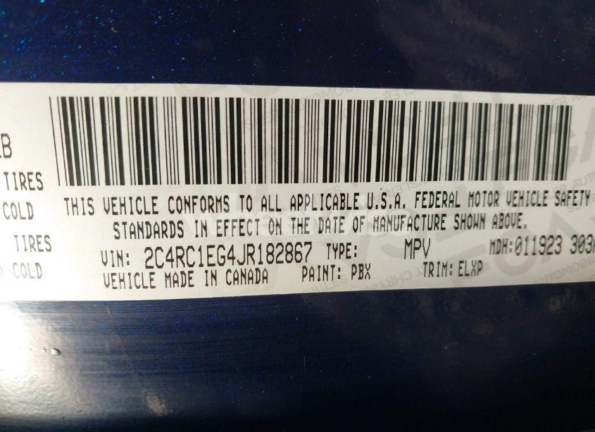 Photo 9 of 2018 Chrysler Pacifica TOURING L PLUS (VIN 2C4RC1EG4JR182867)