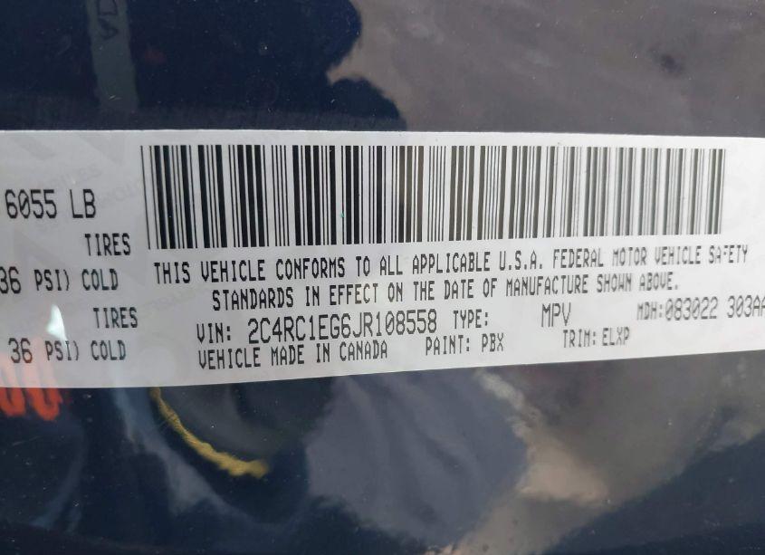 Photo 9 of 2018 Chrysler Pacifica TOURING L PLUS (VIN 2C4RC1EG6JR108558)