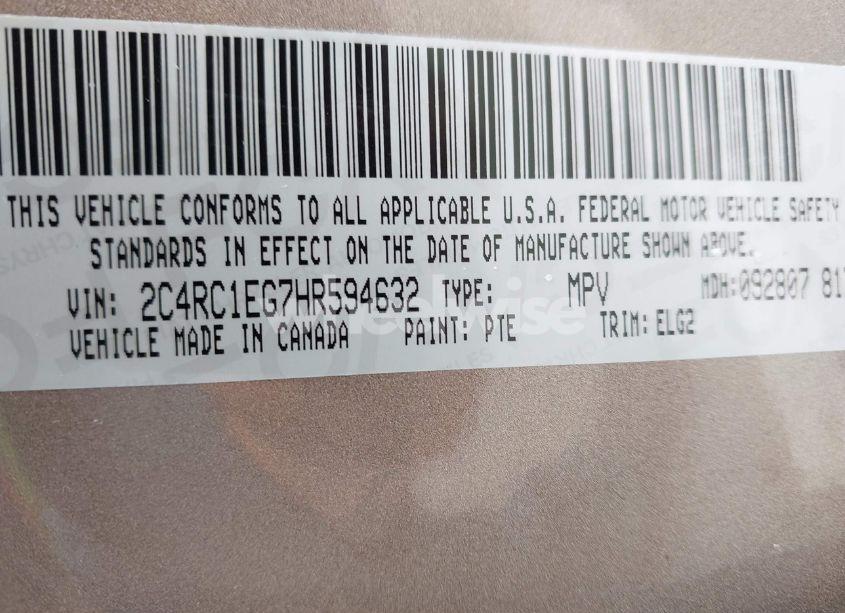 Photo 9 of 2017 Chrysler Pacifica TOURING-L PLUS (VIN 2C4RC1EG7HR594632)