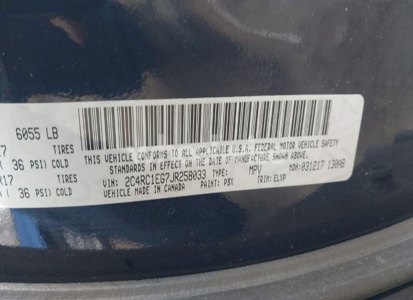 Photo 9 of 2018 Chrysler Pacifica TOURING L PLUS (VIN 2C4RC1EG7JR258033)