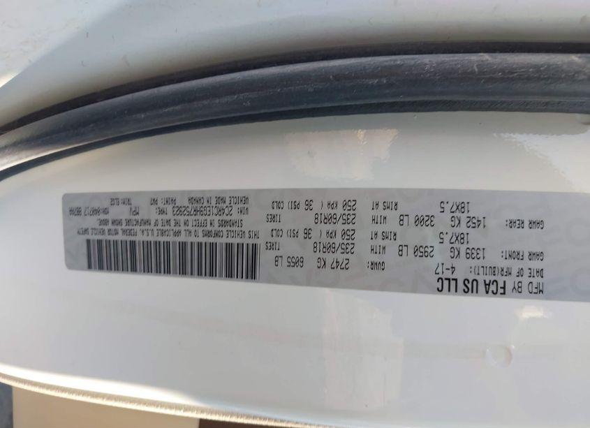 Photo 9 of 2017 Chrysler Pacifica TOURING-L PLUS (VIN 2C4RC1EG9HR752923)