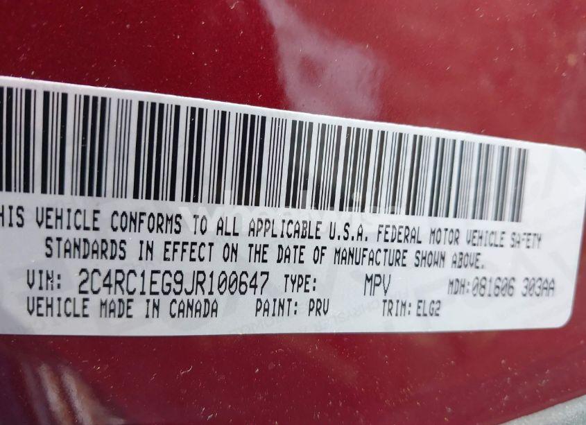 Photo 9 of 2018 Chrysler Pacifica TOURING L PLUS (VIN 2C4RC1EG9JR100647)