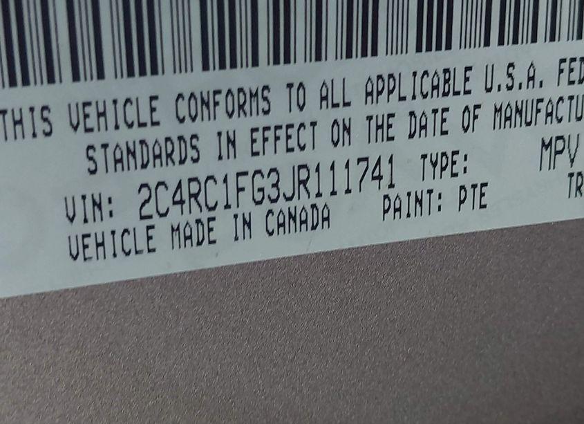 Photo 9 of 2018 Chrysler Pacifica TOURING PLUS (VIN 2C4RC1FG3JR111741)