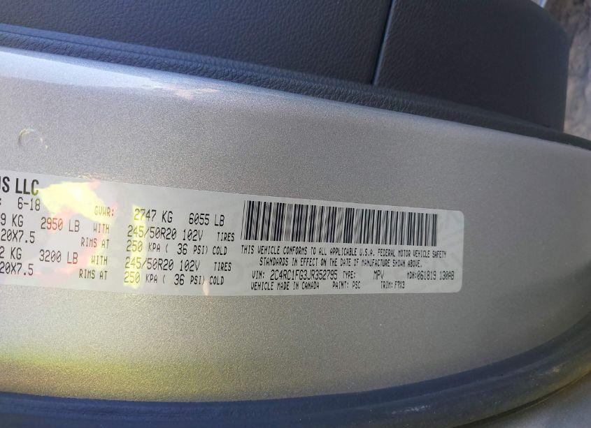 Photo 9 of 2018 Chrysler Pacifica TOURING PLUS (VIN 2C4RC1FG3JR352795)