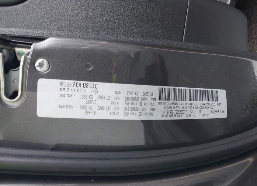 Photo 9 of 2019 Chrysler Pacifica TOURING PLUS (VIN 2C4RC1FG3KR593371)