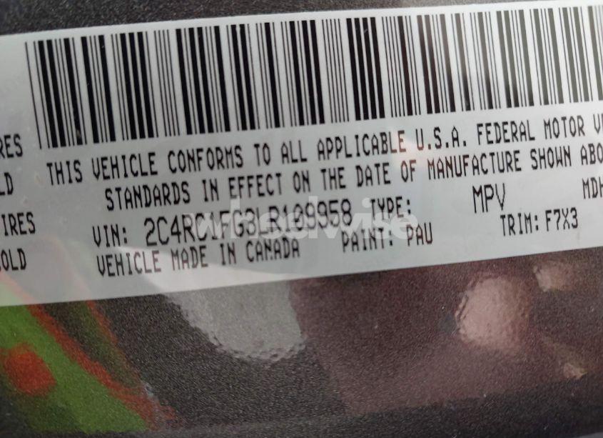 Photo 9 of 2020 Chrysler Pacifica TOURING (VIN 2C4RC1FG3LR109958)