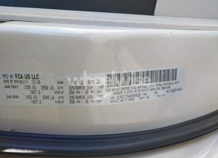 Photo 9 of 2019 Chrysler Pacifica TOURING PLUS (VIN 2C4RC1FG4KR604930)