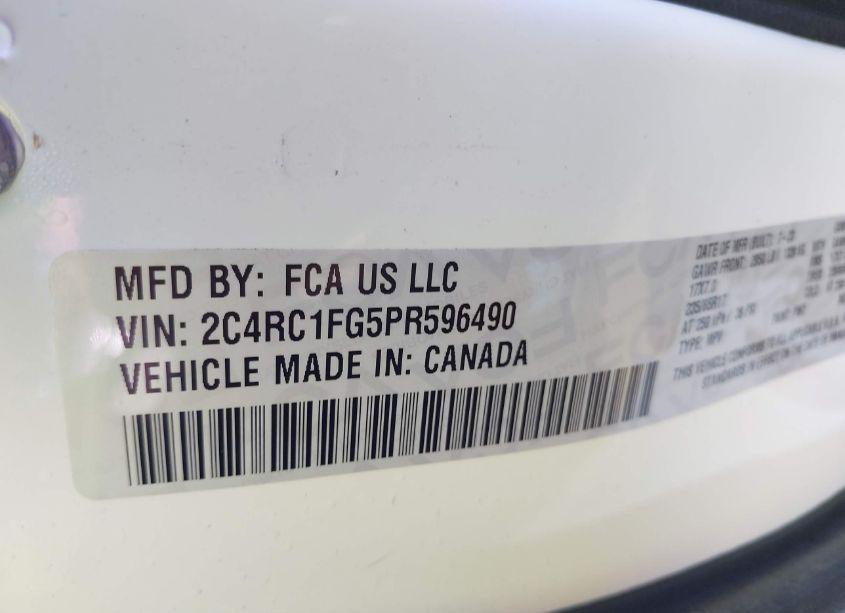 Photo 9 of 2023 Chrysler Pacifica TOURING (VIN 2C4RC1FG5PR596490)