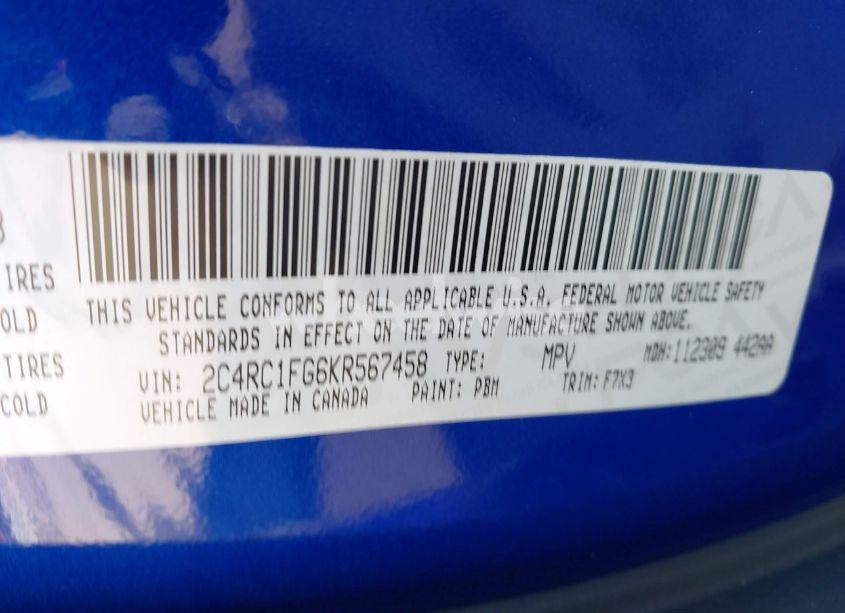 Photo 9 of 2019 Chrysler Pacifica TOURING PLUS (VIN 2C4RC1FG6KR567458)